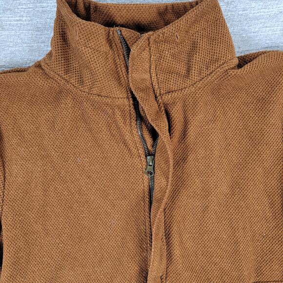 Avalanche Fleece Womens Small Rust Brown Quarter Zip Textured Pullover Top - Picture 15 of 15